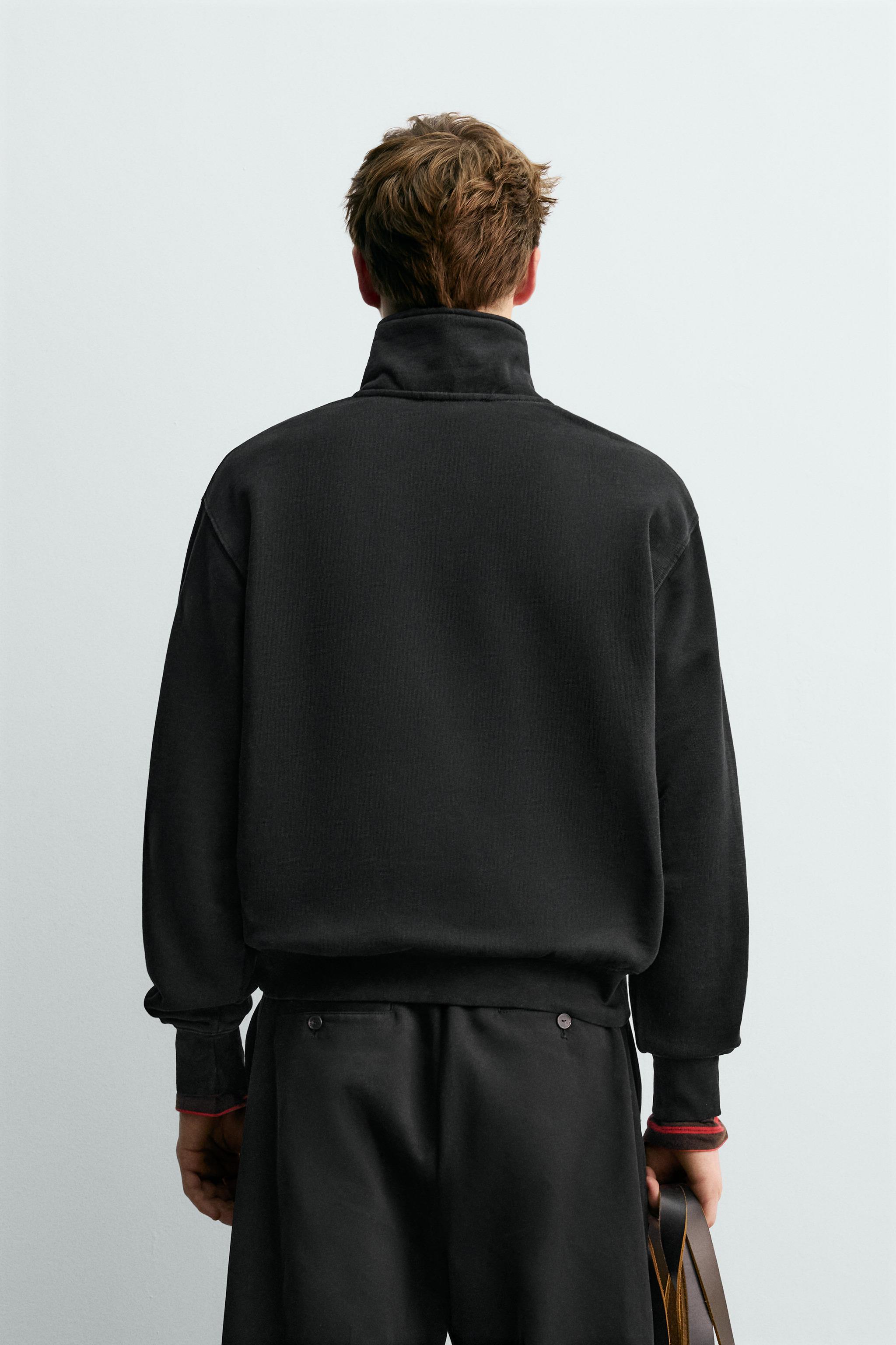 AARON LEVINE X ZARA QUARTER-ZIP SWEATSHIRT WITH TAPE DETAIL